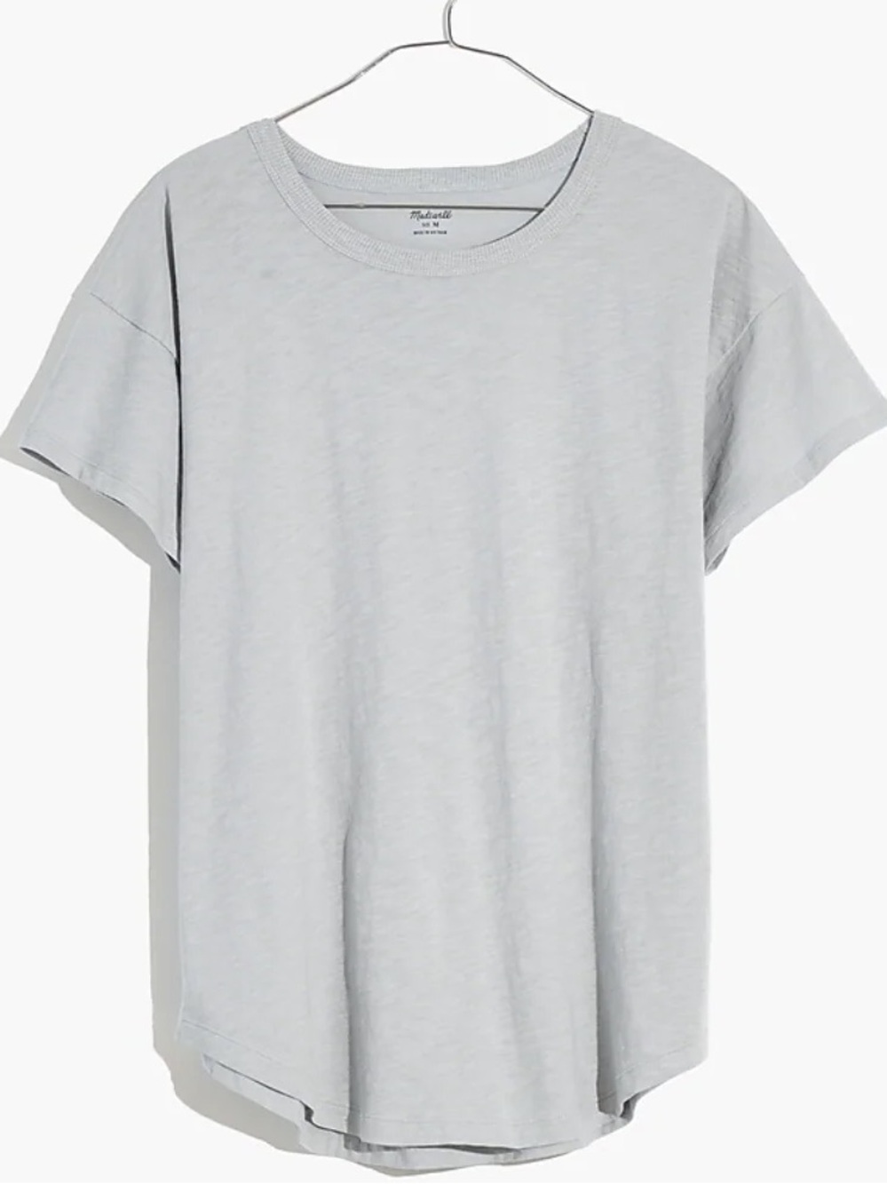 Madewell Whisper Cotton Rib Crewneck Tee in Glassware Blue